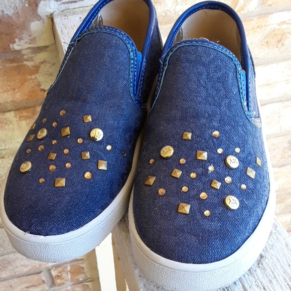 Michael Kors Denim Animal Print Slip-Ons - Picture 2 of 7